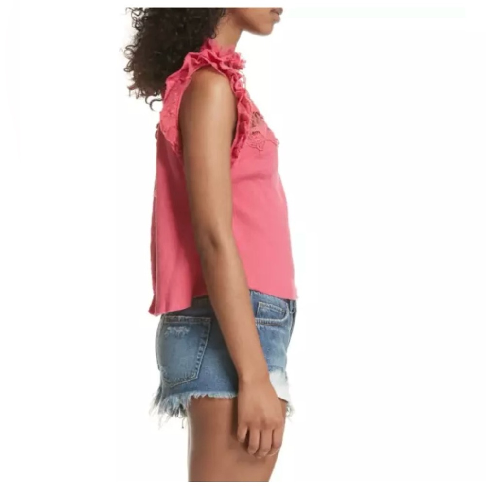 Women's Free People Simply Smiles Crochet Top, Size Large - looks Pink - Picture 2 of 12